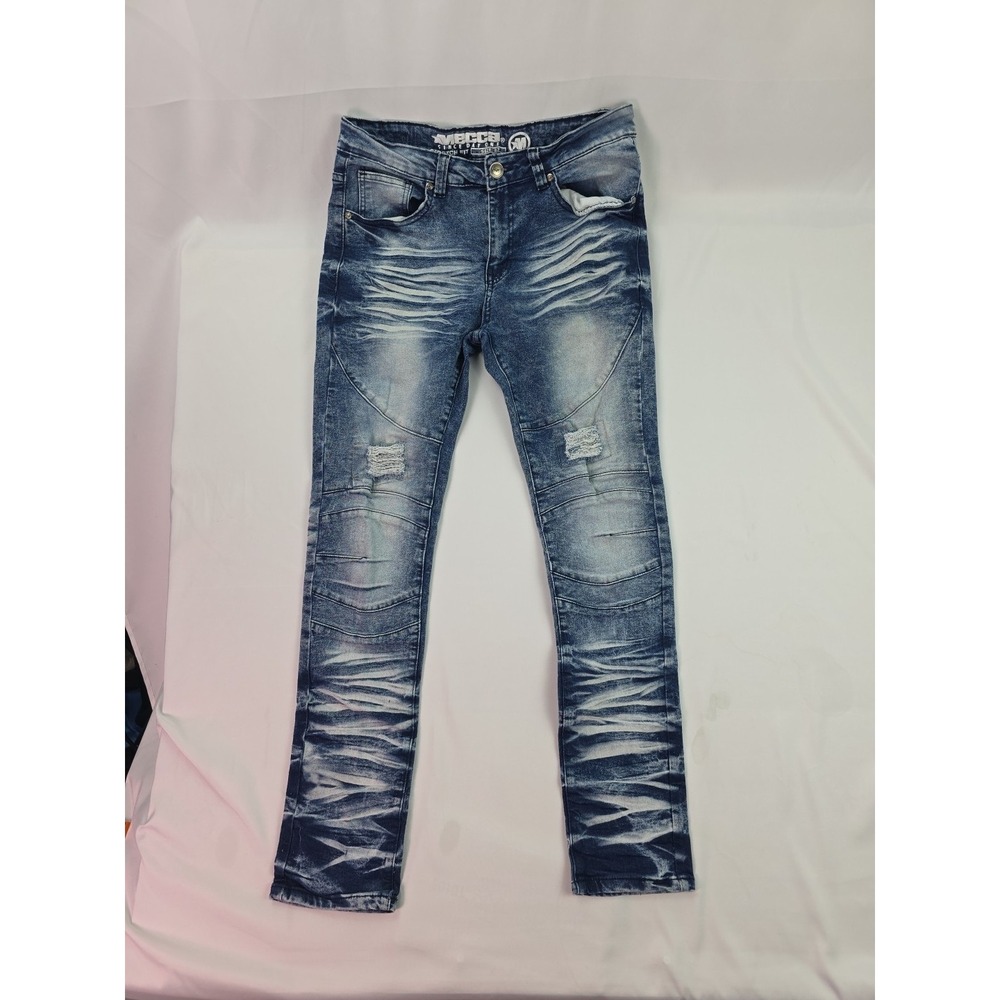 Mecca Men's Distressed Acid Washed Stretch Fit Jeans Size 32x30